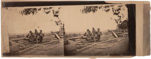 3 Rebel Prisoners behind Breastworks, 1863 by Mathew B. Brady